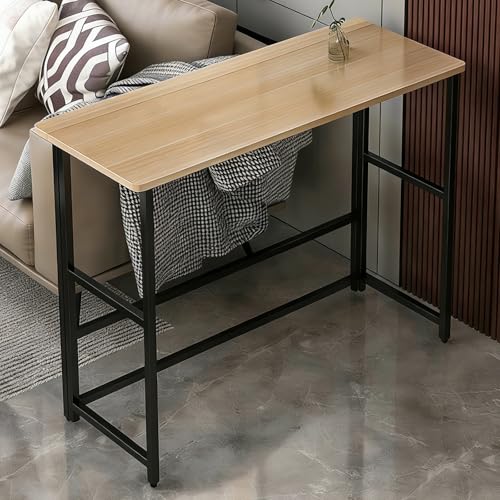 Yqyc Mesas Altas de Bar, Mesa Barra Cocina Alta, Multiusos con Patas Resistentes, Estructura Metálica, Fácil de Montar(100x50x108cm/39x19x42in)