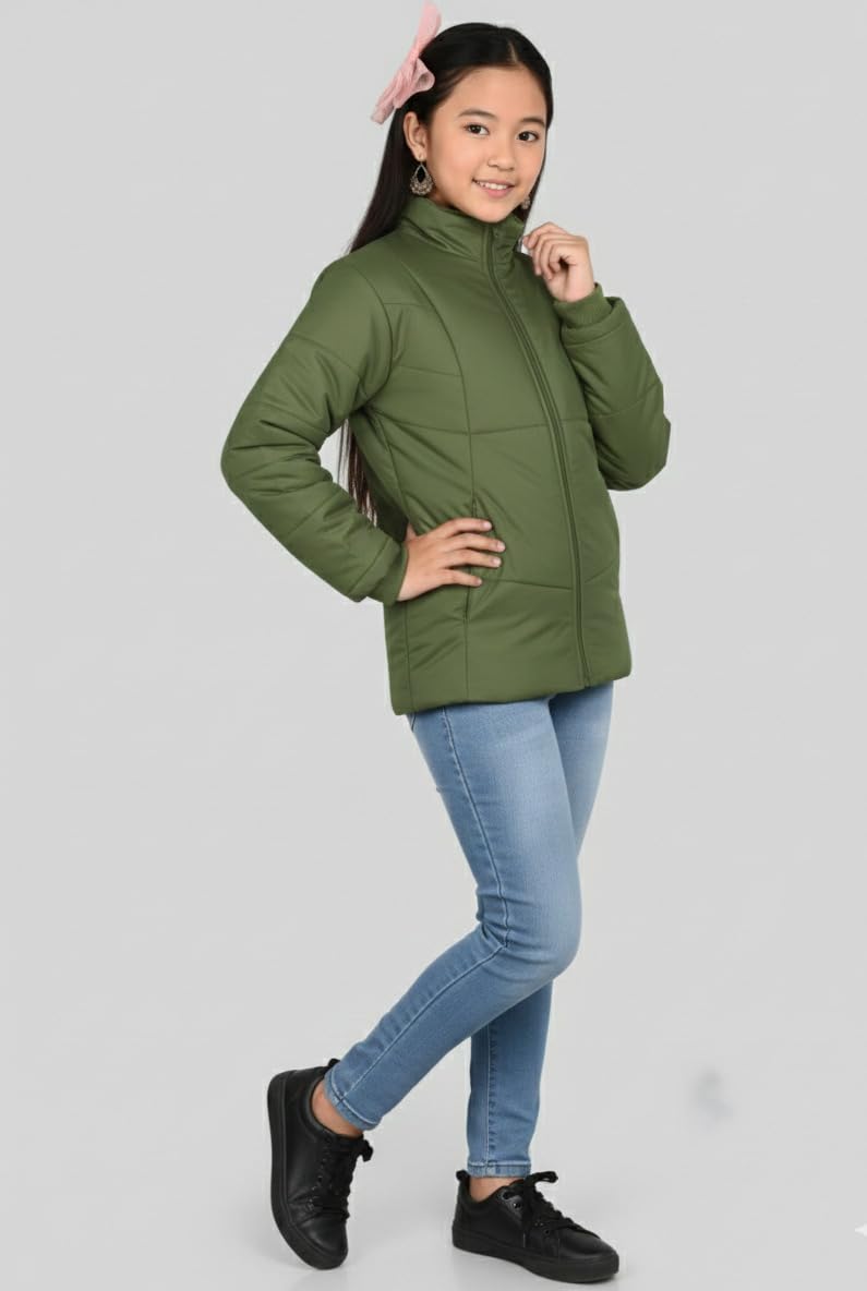 FELLAMO Girls Zip Closer Pocket Jacket-94 Green 14-15Y 1