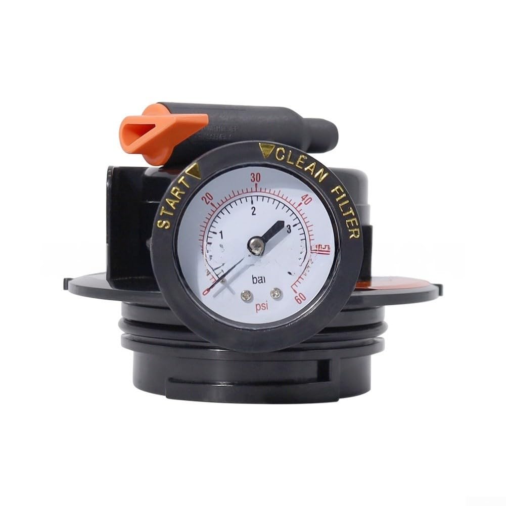 Gruppo valvola di sfogo dell'aria manuale con calibro 60 PSI per filtri Hayward DE e piscina a cartuccia, parte di ricambio in plastica nera con O-Ring e nastro PTFE