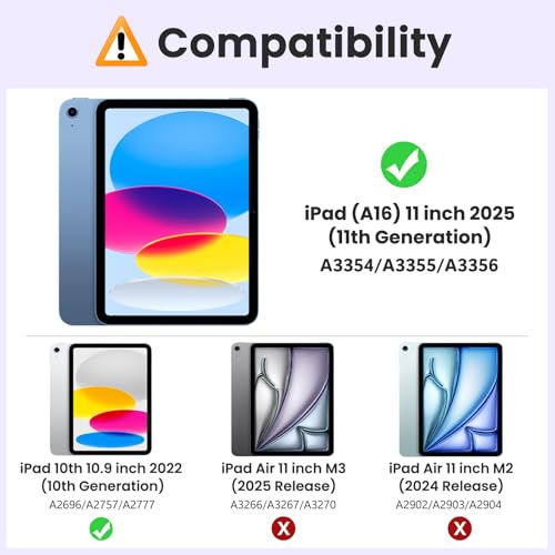 Étui iPad 11e Génération Premium en Cuir Folio Violet avec Porte-Stylet - 2