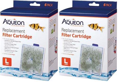 Image of Aqueon Replacement Filter Cartridges, Ensure Even Distribution of Activated Carbon, 25% More Activated Carbon, Easy Installation, Large (Pack of 12)