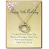 Happy Birthday Gifts Necklace Circles Pendant Necklace Birthday Gift for Women Girls 21st 30th 40th 50th 60th 70th 80th