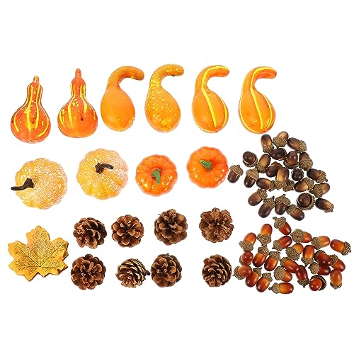 Didiseaon 1 Set Fall Decor Pinesol Party Supplies Pumpkin and Maple Leaf Kit Decor for Autumn Harvest Fall Party Decorations Artificial Fall Acorns Fake Maple Leaf Accessories Foam Halloween