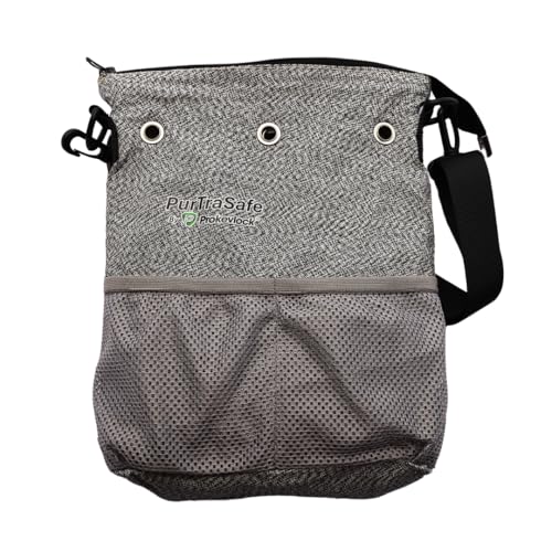 PurTraSafe Anti-Theft Crossbody Purse, UHMWPE & HPPE level V Material, Gray, Portable Key Lock Storage Purse for Travel, Camping, Pool, Beach, and More