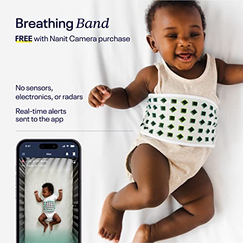 Nanit Pro Smart Baby Monitor & Wall Mount – Wi-Fi Hd Video Camera, Sleep Coach And Breathing Motion Tracker, 2-Way Audio, Sound And Motion Alerts, Nightlight And Night Vision, Includes Breathing Band #TOP3