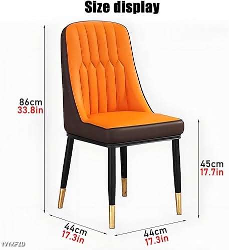 Miniatura 3 de YVYKFZD Dining Chairs Set of 2/4, Kitchen Chairs with Back and Metal Legs, PU Leather Dining Room Chair, Armless Comfy Side Chair, for Living Room,
