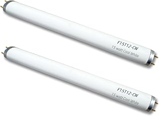 2pack F15T12-CW Cool White 15Watt Fluorescent Light Bulb,18inch 4100K Straight Linear Preheat Lamp,T12 Tube 1.5'' Dia Replacement for Kitchen and Bath