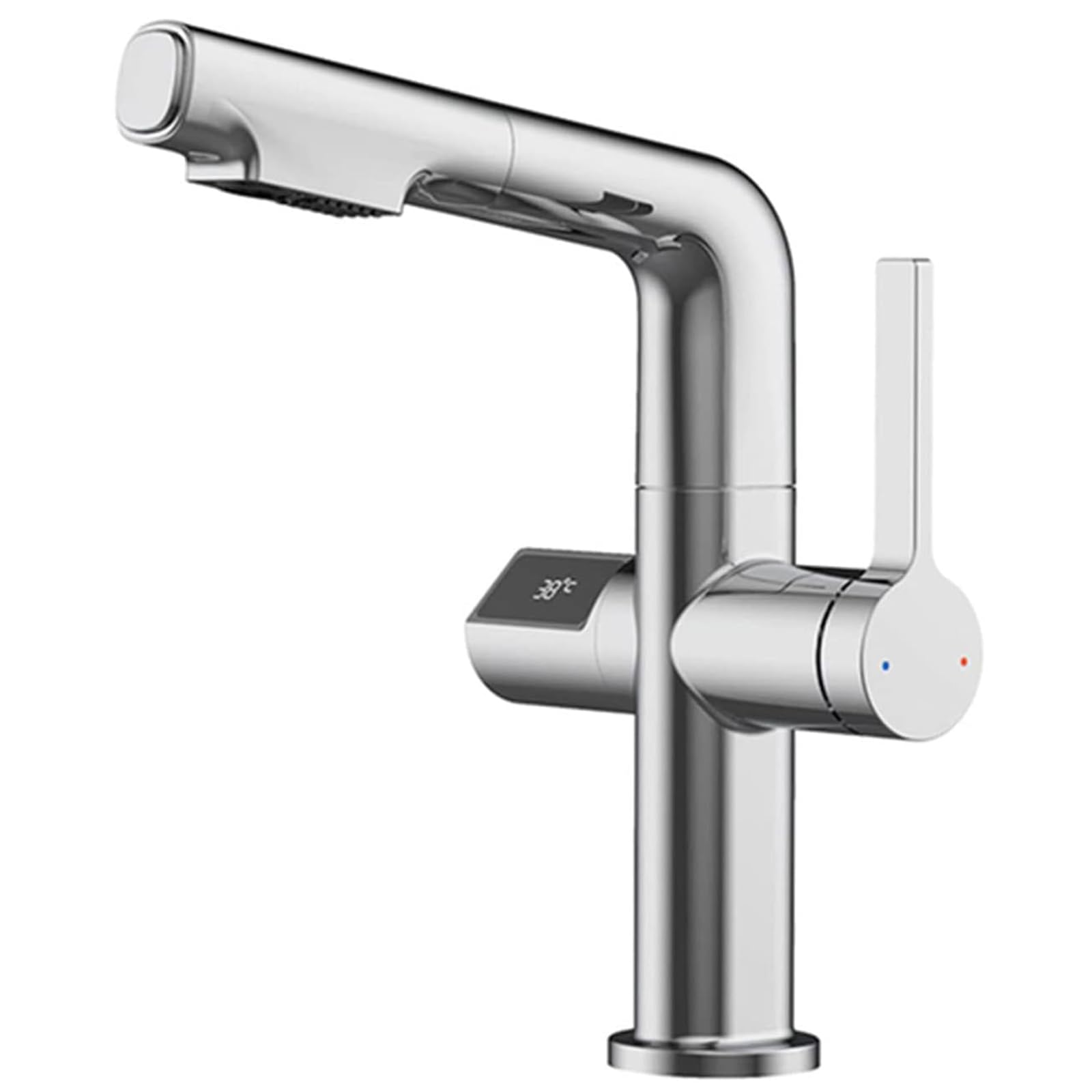 Mitigeur de lavabo chaud et froid avec douchette extractible pour vasque