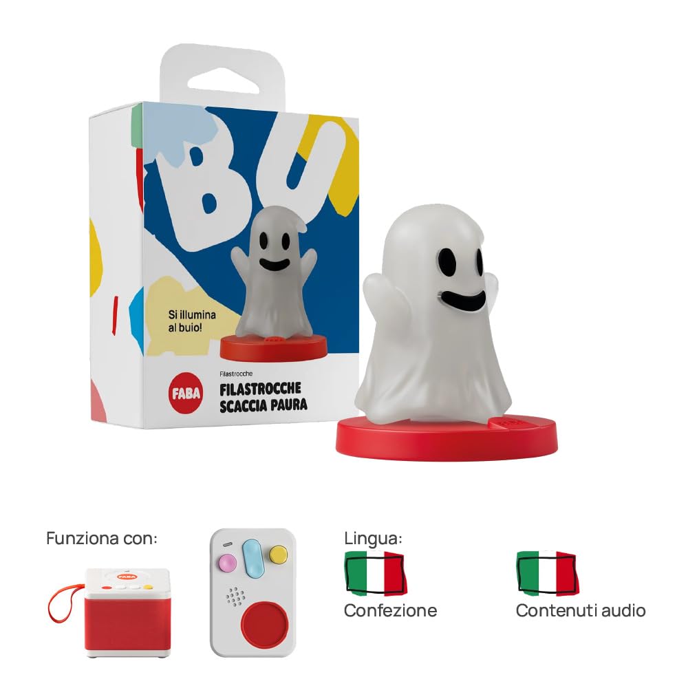 FABA Personaggio Sonoro Filastrocche scaccia Paura - Filastrocche - Giocattolo, Contentuti Educativi, Versione Italiana, Bambini 0+ Anni