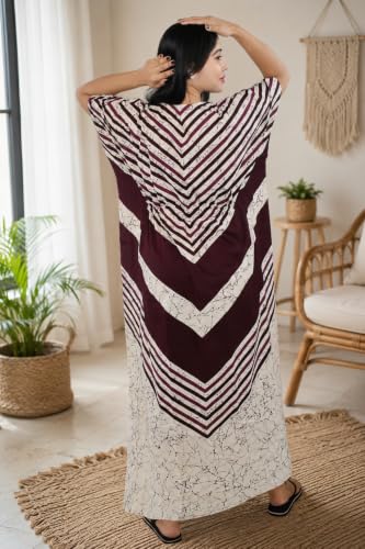 Image of Pure Cotton Indonesian Kaftan Nighty Full Length | Breathable material