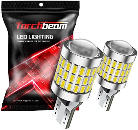 Torchbeam 912 921 LED Bulbs for Reverse Lights, T15 906 904 W16W Backup Light 2600 Lumens 6000K Xenon White Super Bright Light for Car Truck Cargo Brake/Tail/Daytime Running/Light Bulbs, Pack of 2