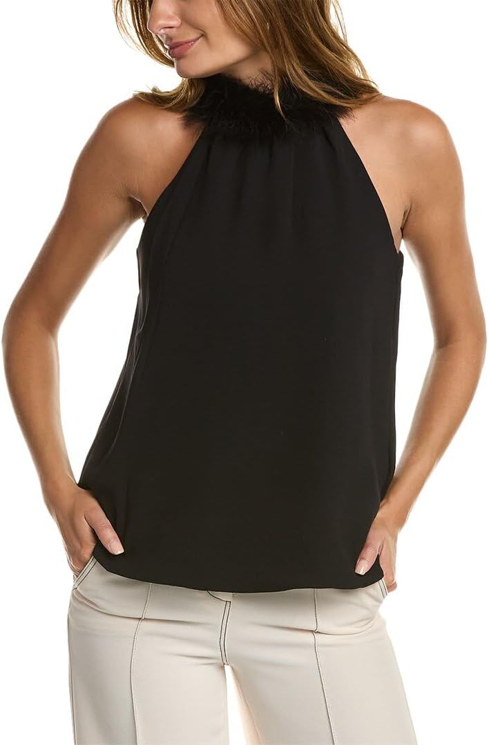 Trina Turk Women's Feather Trim Halter Top