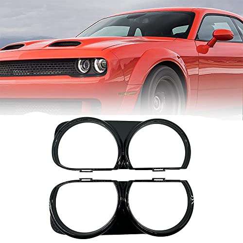 Pmfca 2Pcs Headlight Bezels Fit For 2015-2022 Dodge Challenger Front Passenger Side And Driver Side 68259052Ab Ch2511101 14889554 68259053Ab Ch2510101 #TOP12