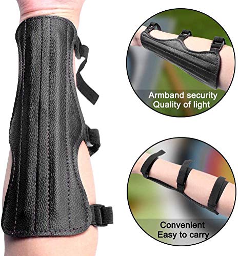 image for Haploon 4 Pack Archery Arm Guards Leather Forearm Protector Adjustable