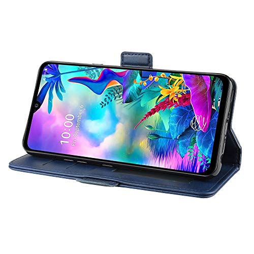 JSLY – Capa rígida de couro para celular LG G8X ThinQ com suporte carteira e suporte e compartimento