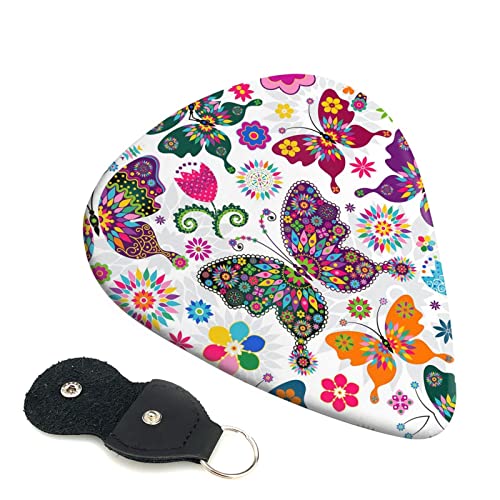 Lot de 6 médiators colorés en forme de papillons et fleurs pour guitare acoustique, guitare électrique, basse, ukulélé… - Les Beatles, Paul McCartney, John Lennon, RIngo Starr, George Harrison Lot de 6 médiators colorés en forme de papillons et fleurs pour guitare acoustique, guitare électrique, basse, ukulélé…