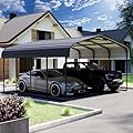 Royal Windsor Metal Carport 20×20 Heavy Duty, Carport Kit with Galvanized Steel Roof Building and Frame, Outdoor Storage Car Port Metal Canopy Multi-Use Garage Shed for Car,Boats and Truck