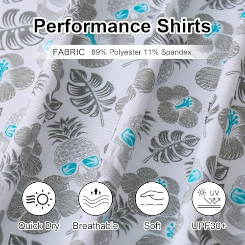 Image of Golf Shirts for Men - Dry Fit Moisture Wicking Short Sleeve Performance Sport Casual Striped Collared Mens Polo Shirt