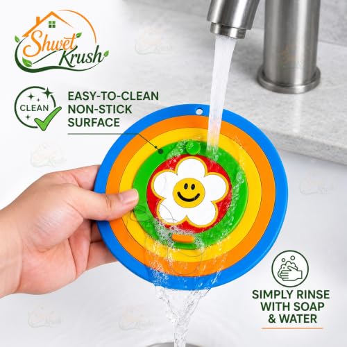 Image of Silicone Drain Cover Hair Catcher and Filter | Reusable Sink Drain Strainer, Bathroom Floor Drain Filter, Odor Blocker, Easy Cleaning Design, Flexible Silicone Drain Cover (Pack of 2)