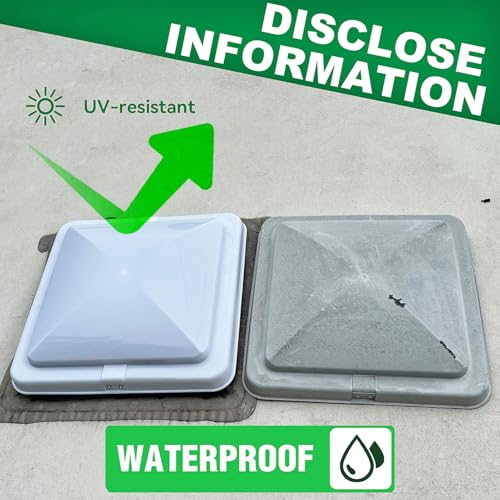 2 Pack RV Roof Vent 14" x 14" - NEKOJOSW Trailer Roof Vent Cover Replacement for Trailers, Campers, RV and Motorhomes (White) by NEKOJOSW - Image 3