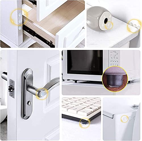Image of KIMEE Set of 100 Pieces Round Adhesive Silicone Door Bumper, Dampening Bumper Pads for Home, Sidawhope Silicone Bumper Door Cabinet Drawer Safety Stopper Mute Buffer