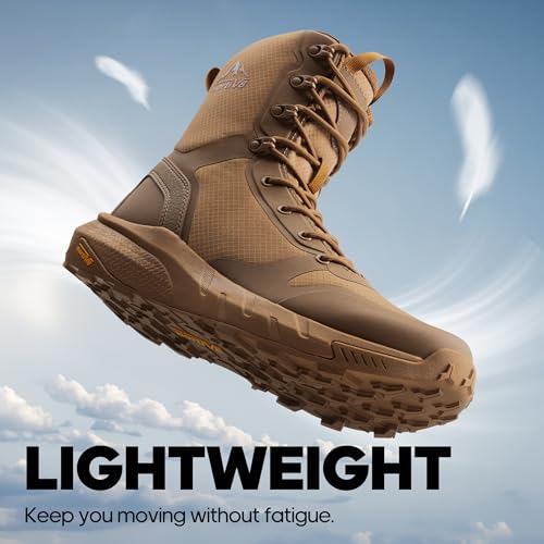 Image of NORTIV 8 Men's Military Tactical Boot Lightweight Comfortable Boots for Work All Day Side Zipper Motorcycle Combat Hiking Boots Metrostrike(8-9 Inches)