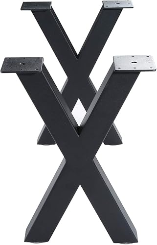 TC-HOMENY Patas de mesa de 16 pulgadas tipo X de metal para banco, juego de 2 patas de mesa de centro de comedor DIY