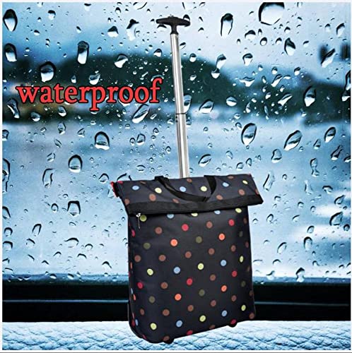 Tragbarer Trolley / Faltbarer Einkaufstrolley / 2 Rollen Natur Boden mit externer Aufbewahrungstasche / A – Bild 6