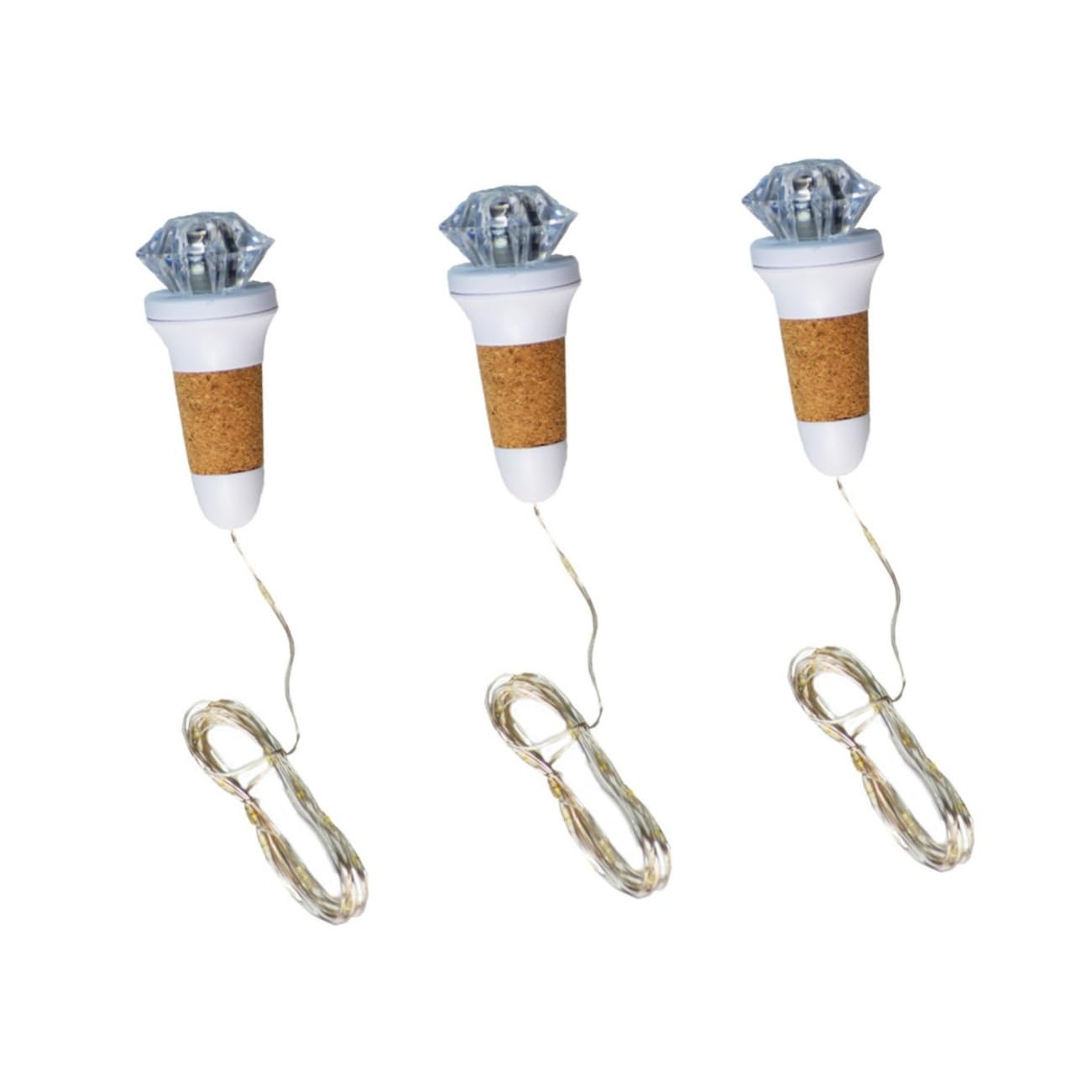 HOMSFOU 3pcs String USB Wine Bottle Stopper Lights LED Beads for Outdoor Patio Party Decorative Lighting