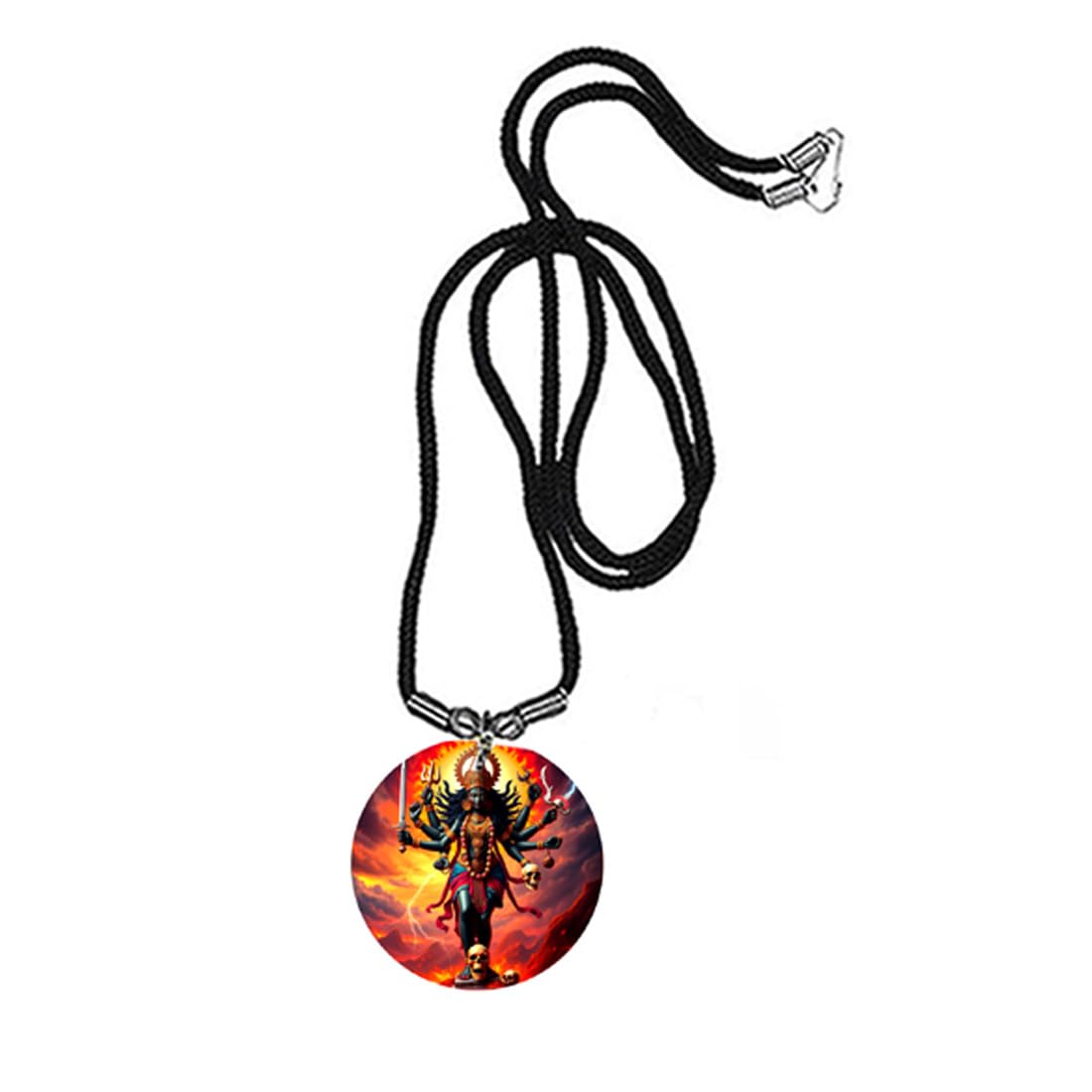 afh Angry Mahakali Maa Kali Cord Chain Red Acrylic Pendant for Men & Women | Hindu Religious Spiritual Charm | Lightweight Devotional Jewelry for Puja, Festivals, Traditional & Casual Use-picture-32