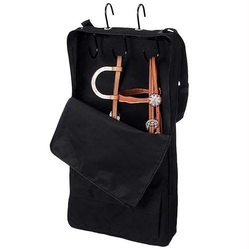 Tough 1 Bridle/Halter with 3 Prong Tack Rack - black