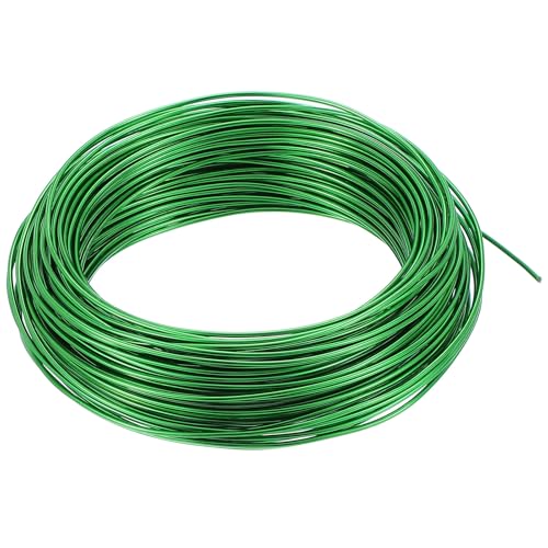 PATIKIL 1.5mm Bonsai Training Wire, 1 Roll Floral Wire Stems Anodized Aluminum Tree Wire 95 Feet Total for Gardening Branch Fixing, Green