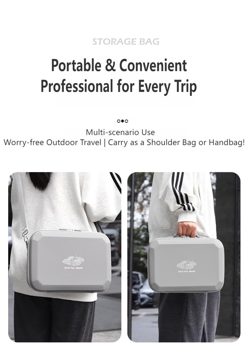 Lokyoyo Carrying Case for DJI Neo 2, Portable PU Storage Protective Bag for DJI Neo 2 Fly More Combo - Image 3