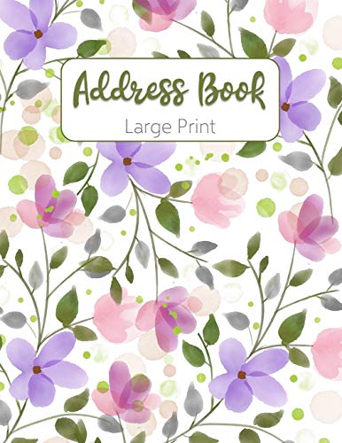 Address Book Large Print: with Tabs - Large Watercolor Floral Telephone Address Book for Seniors and