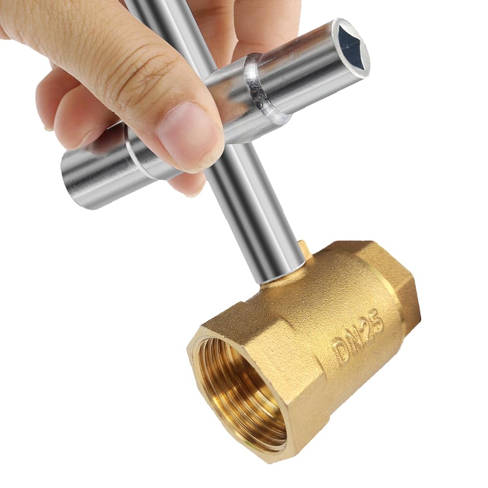Chiave Quadrata a 4 Vie, Dimensioni Interne 6.5 mm/7 mm/8 mm/9 mm, Chiave di Sfiato Utilities, 4 Vie Chiavi Universali in Metallo, Chiave Multifunzione Casella Contatore, per Cassette Elettriche