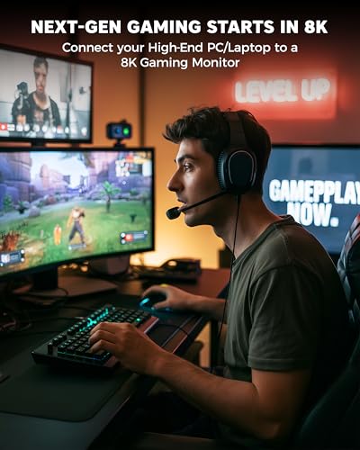 Image of FEDUS STRYKER 16K DisplayPort 2.1 Cable 16K@60Hz, 8K@240Hz, 4K@240Hz /144Hz,165Hz 1.5 Meter 80Gbps Dynamic HDR, HDCP 2.3, DP to DP Display Port Cord adapter for Gaming Monitor, GPU, PC, RTX 5090, 4090