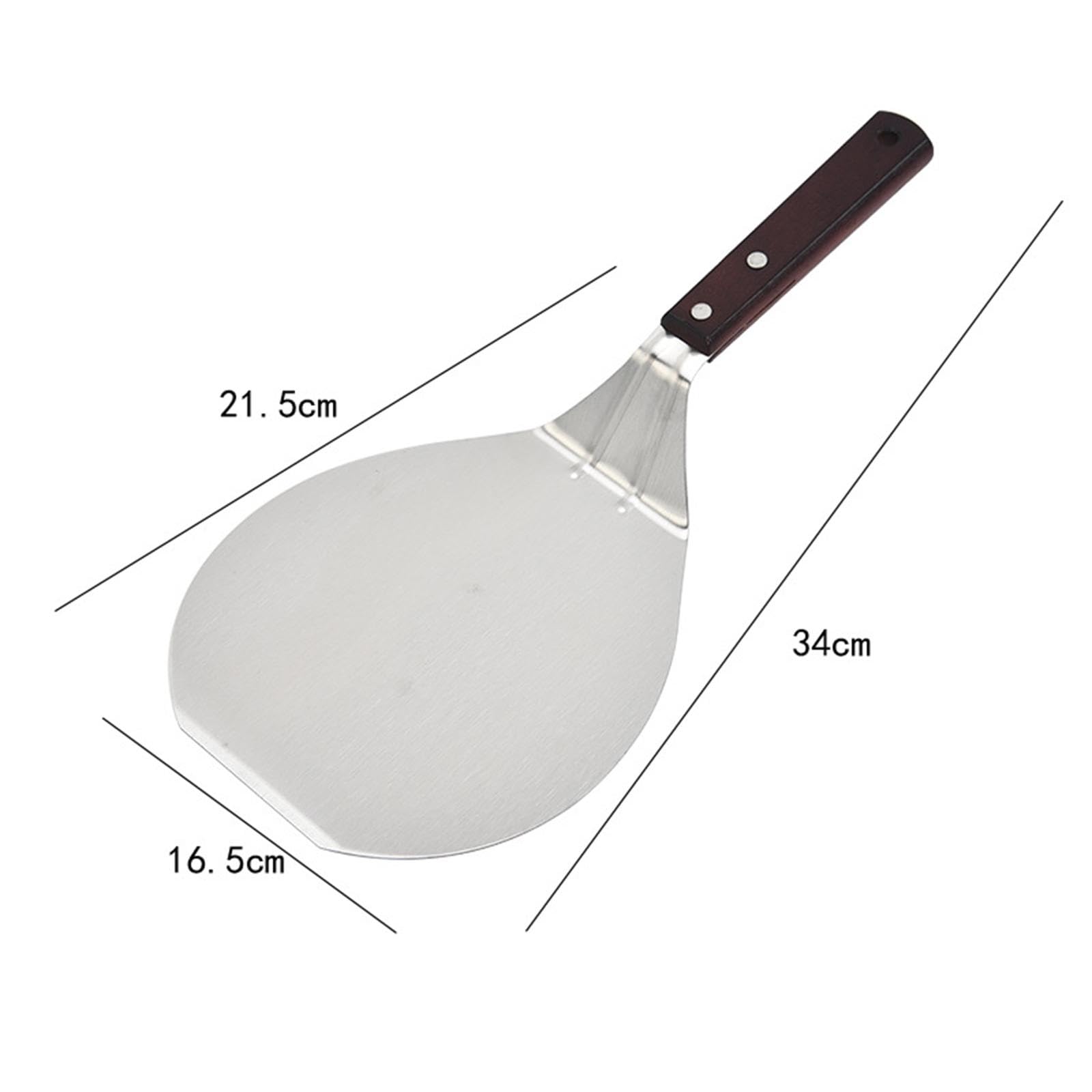 6 Teiliges Pizzaschaufel Set, Pizzaschieber Aus Edelstahl mit Holzgriff, Backzubehör, Küchenhelfer, 3 Stück