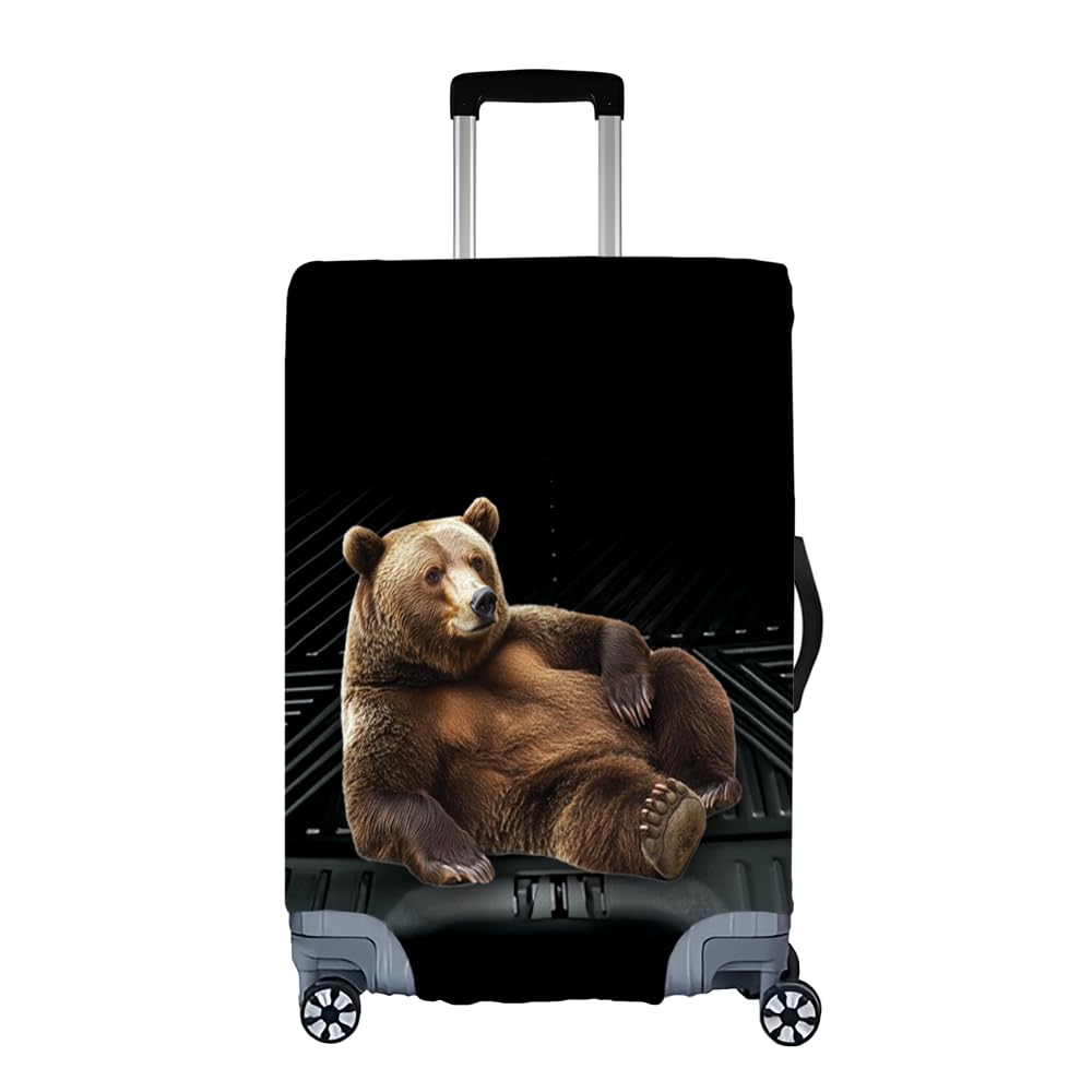 V-DECORPARKS Funny Bear Luggage Cover - Transporting Animals Protective Suitcase Covers for Luggage 18-30 Inch, Travel Luggage Protector Anti-Scratch
