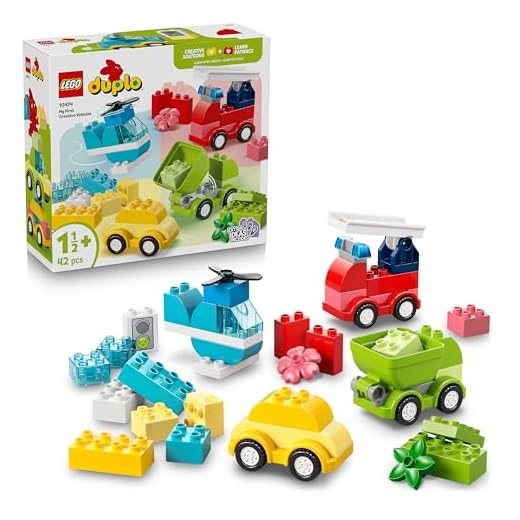 LEGO DUPLO Kreative Fahrzeuge - Lernspielzeug zum Sortieren für Kleinkinder - Autos und Lastwagen - Spielset für Feinmotorik - Geschenk für Babys, Jungen und Mädchen ab 1 Jahr - 10474