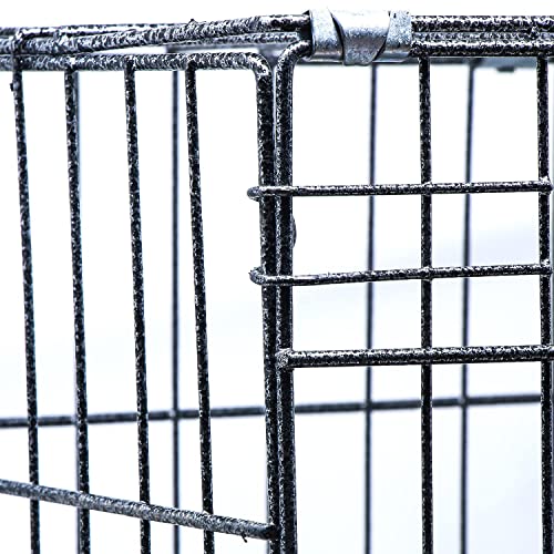 Image of Dog Trust Single-Door Folding Metal Dog Cage with Paw Protector Easy to Move with Removable Tray Suitable for Small Puppy (18 inch Black cage)