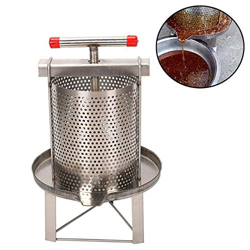 NBLYW Manual Mesh Honey Wax Press Machine,3 Frame Hand Crank Centrifuge Beekeeping tool, Stainless Steel Spinner Giant Radial Press for Farm Home