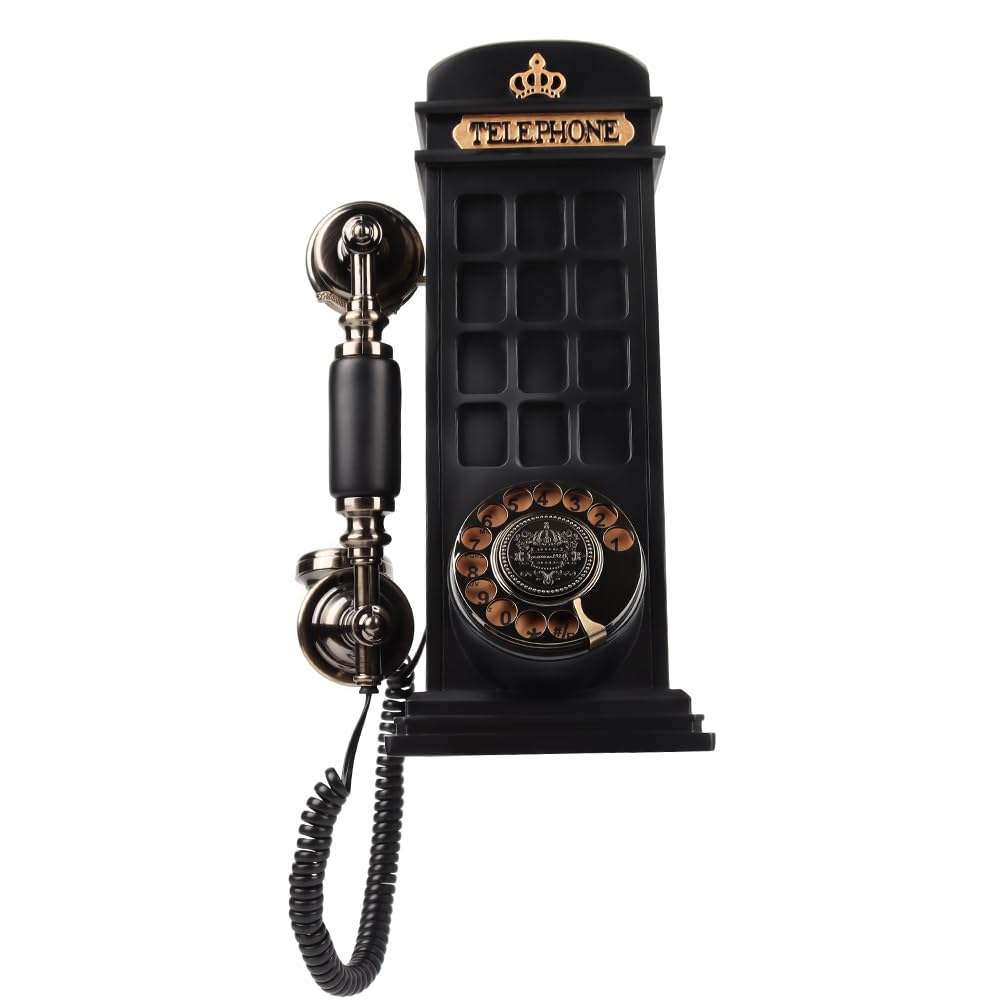 Libro degli ospiti audio per matrimonio con design vintage cabina telefonica, registra messaggi audio personalizzati libro degli ospiti per matrimoni, feste e riunioni, nero