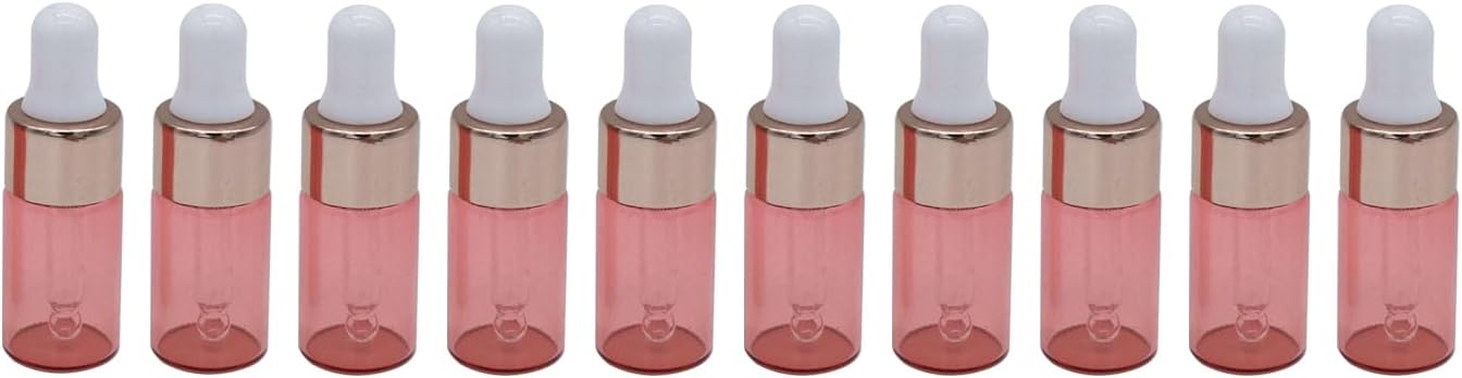 10pcs Mini Glass Dropper Bottles – 5ml Small Travel Refillable Perfume Liquid Vials for Essential Oils, Tinctures, Beauty – Leakproof Eye Droppers, Portable DIY Sample Containers
