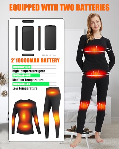 Women's Electric Thermal Long Underwear set,USBWomen's Heated Thermal Underwear set,Snow Leggings for Women3