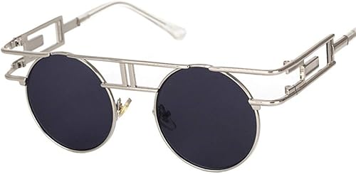 kachawoo Gafas de sol redondas góticas steampunk para hombre, gafas de sol de metal retro, accesorios para mujer
