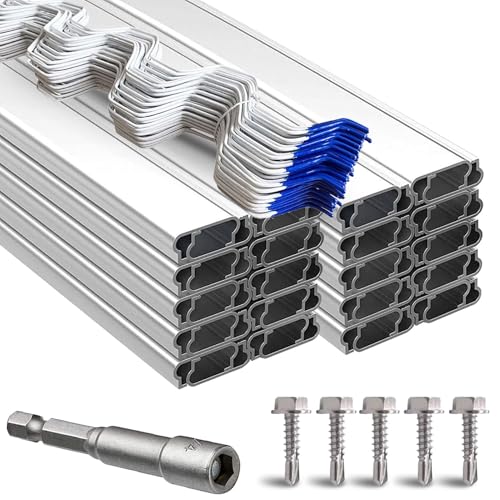 letsFix Wiggle Wire & Lock Channel for Greenhouse - PVC Coated Spring Wire & Aluminum U-Channel Bundle Farmer Greenhouse Poly Film or Shade Cloth Attachment (20 White)