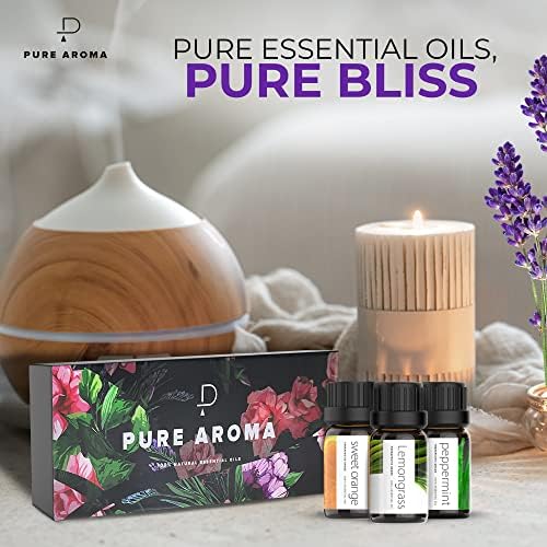 PURE AROMA Essential oils 100% Pure Therapeutic Grade Oils kit- Top 6 Aromatherapy Oils Gift Set-6 Pack, 10ML(Eucalyptus, Lavender, Lemon grass, Orange, Peppermint, Tea Tree) - 2