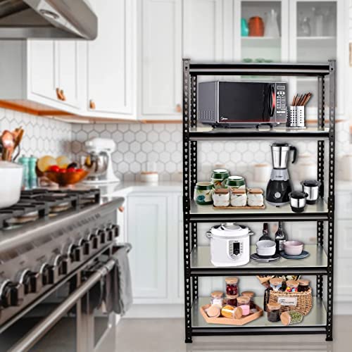 Image of Blue boy BLUEBOY 60 * 24 * 12-5 Shelf Black Matte Finish Adjustable Shelving Unit Storage Utility Display Rack Steel Boltless Rivet Rack