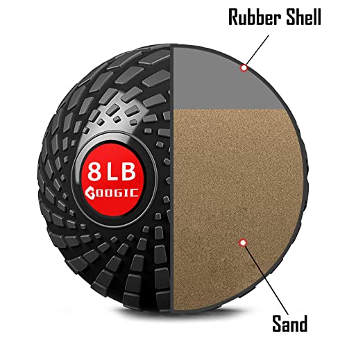 GOOGIC Medicine Ball 8/10/15 LB Weight Slam Balls,Gym Equipment for Workouts Exercise Balance Training,Cross Training, Core Exercises and Cardio Workouts - Thumbnail 2