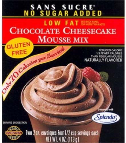 Sans Sucre Mousse Mix Chocolate Cheesecake 113 g, Low Fat, No Sugar Added, Low Calories, Gluten Free